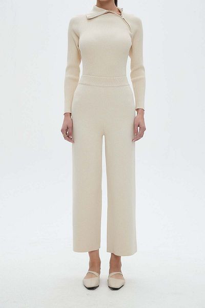 Nichii Wide-Leg Women's Solid Long Pants