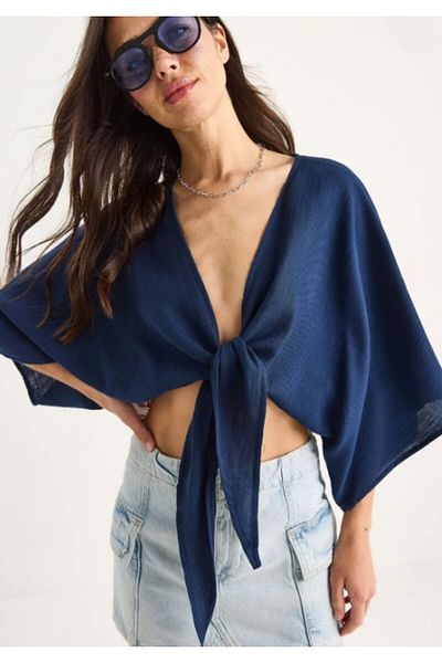BUSEM Waist Tie Blouse