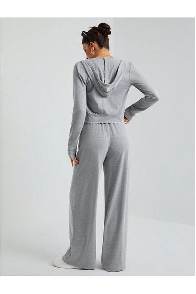 CANDERO Women's Gray Baggy Battal Plus Size Sportswear Quality Loose Fit Stretchy Comfortable Fabric Sweatpants Yus