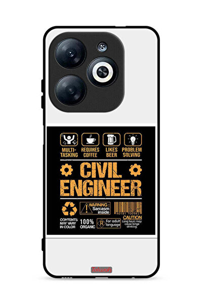 Tolwak غطاء حماية لهاتف Infinix Smart 8 4G، ملصق مهندس مدني