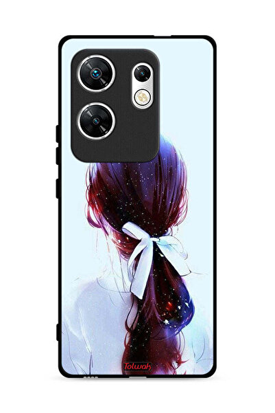 Tolwak غطاء حماية لهاتف Infinix Zero 30 4G، ربطة شعر مع رباط شعر، فن فتاة