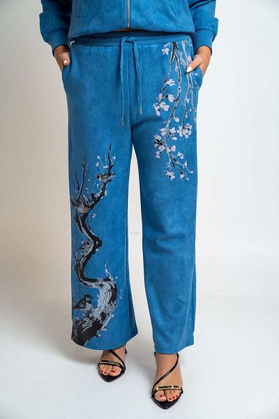 Nichii Women's Long Wide Printed Pants