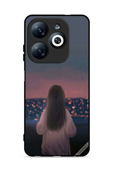 Covernex غطاء حماية لهاتف إنفينيكس سمارت 8 4G بنقشة فتاة واقفة