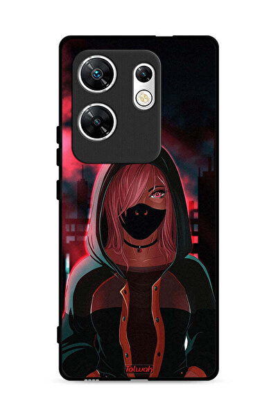 Tolwak غطاء حماية لهاتف Infinix Zero 30 4G، رسمة فتاة ترتدي قناعًا