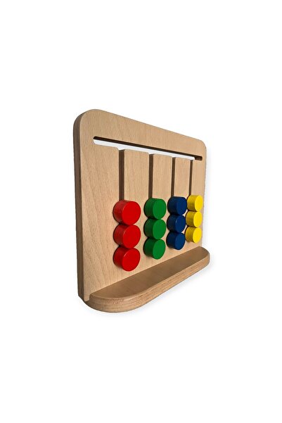 AKSUFEZ Montessori Zeka Renk Abaküsü – Eğitici Ahşap Oyuncak | 2-6 Yaş Çocukl...