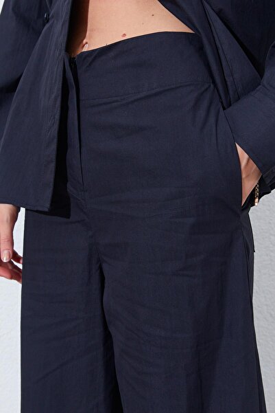 TENA Women's Black Wide Double Pipe Leg Trousers