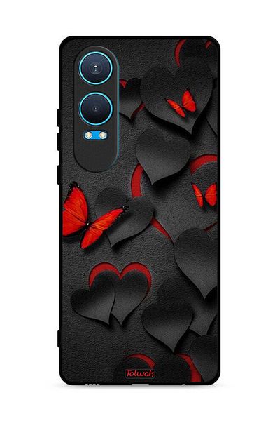 Tolwak غطاء حماية لهاتف OnePlus Nord CE4 Lite 5G بنقشة قلوب وفراشات