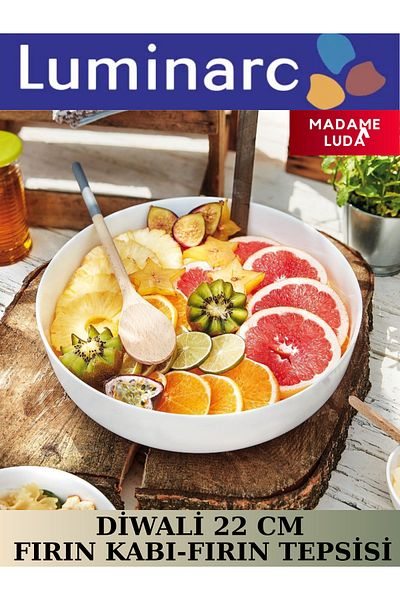 Luminarc Diwali White 22 Cm-High Degrees Resistant-(Oven Tray-Oven Tray)-Madame Luda Stores.