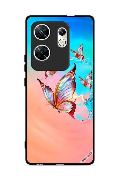 Covernex غطاء حماية لهاتف Infinix Zero 30 4G بطبعة فراشات تحلق فوق لون الطلاء