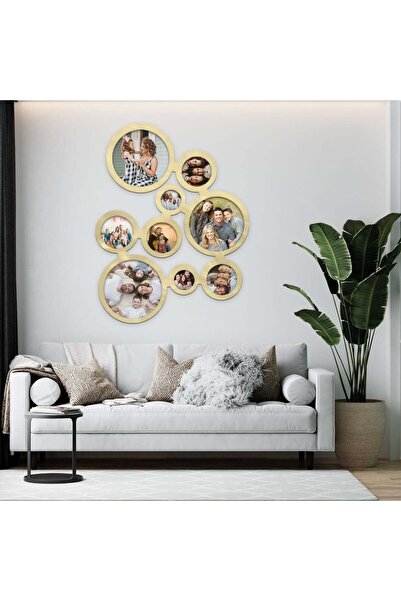 Marktna لوحة اكريلك ذهبي بنقشة إطارات