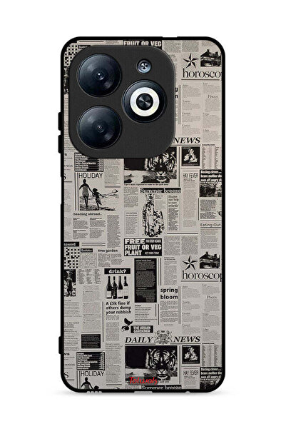 Tolwak Infinix Smart 8 4G Protective Case Cover Newspaper Recording