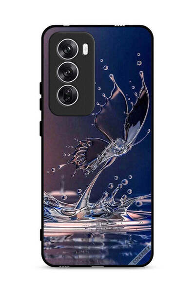 Covernex غطاء حماية لهاتف Oppo Reno12 5G بنقشة قطرات الماء على شكل فراشة