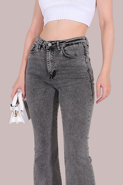 byhaziran butik Byni Smoked High Waist Flare Jeans