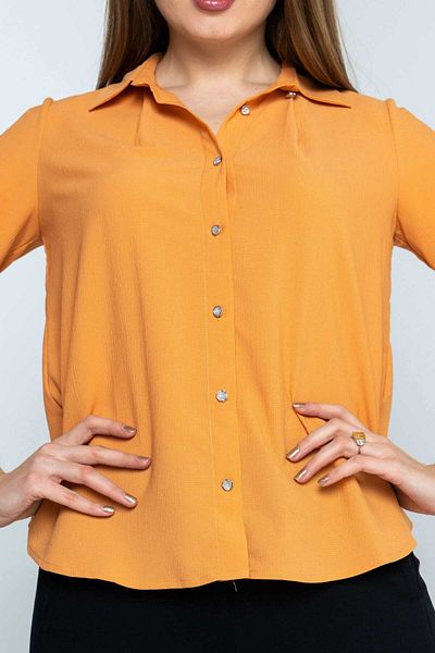 Nichii Women's Long Sleeve Shirt Adorned with Shiny Buttons