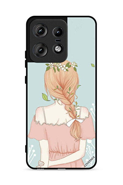 Covernex غطاء حماية لهاتف موتورولا إيدج 50 برو 5G برسم فتاة واقفة لطيفة