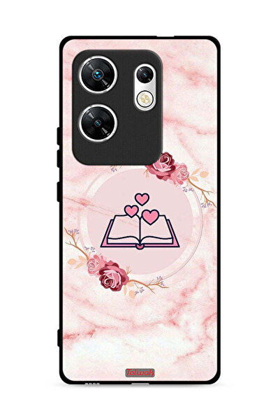 Tolwak غطاء حماية لهاتف Infinix Zero 30 4G، رسمة قلوب ثلاثة على كتاب