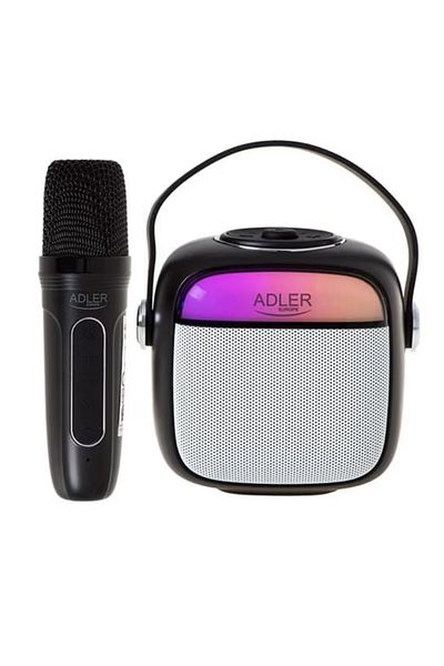 adler Boxă portabilă AD 1199, Bluetooth 5.1, Microfon, LED, 103x124mm, neagră