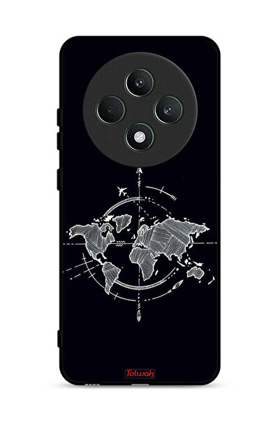 Tolwak جراب حماية لهاتف Oppo Reno12 F 5G برسومات البوصلة