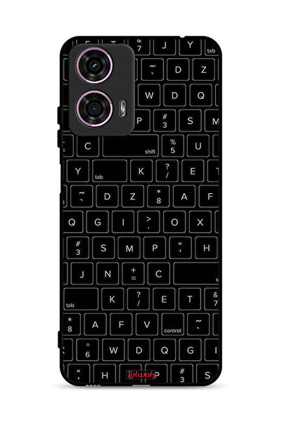 Tolwak غطاء حماية لهاتف موتورولا موتو جي 24 4G بنمط مفاتيح لوحة مفاتيح عشوائية