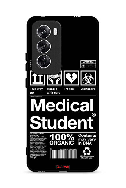 Tolwak غطاء حماية لهاتف Oppo Reno12 5G، ملصق طالب الطب