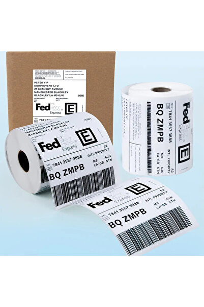 Ledarmy 150x100mm Termal Etiket Rulo 350 Adet Barkod & Kargo Yazıcı Kağıdı Su...