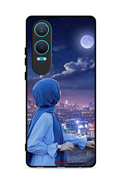 Tolwak غطاء حماية لهاتف OnePlus Nord CE4 Lite 5G بطبعة فتاة محجبة تنظر إلى القمر
