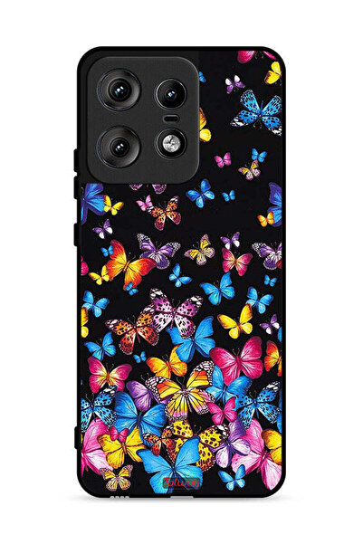 Tolwak غطاء حماية لهاتف موتورولا إيدج 50 برو 5G بنقشة فراشات ملونة