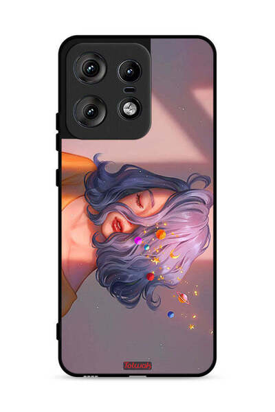 Tolwak غطاء حماية لهاتف موتورولا إيدج 50 برو 5G بطبعة فتاة وفضاء