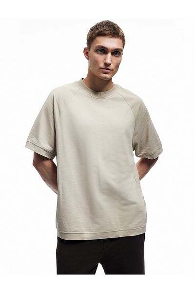 Koton Tricou cu mânecă scurtă din bumbac, cu cusături, cu croiala normală