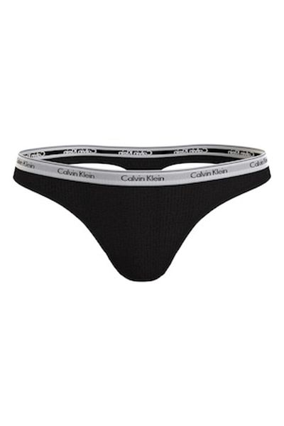 Calvin Klein , Women's Thong Panties with Logo Waistband, Black, XS