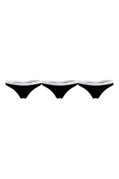 Tommy Hilfiger - Set de chiloți tanga cu bandă cu logo - 3 perechi, Negru, M
