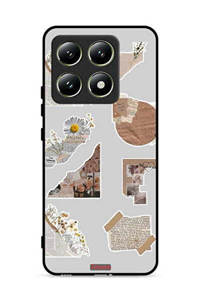 Tolwak غطاء حماية لهاتف Xiaomi 14T 5G مصنوع من قطع من الملصقات الورقية