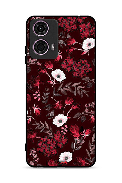 Tolwak غطاء حماية لهاتف موتورولا موتو جي 24 4G بنقشة زهور صغيرة وأوراق استوائية