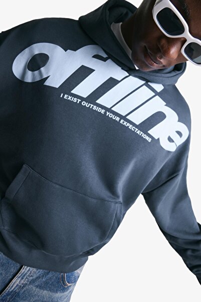 Bershka Baskılı kapüşonlu sweatshirt