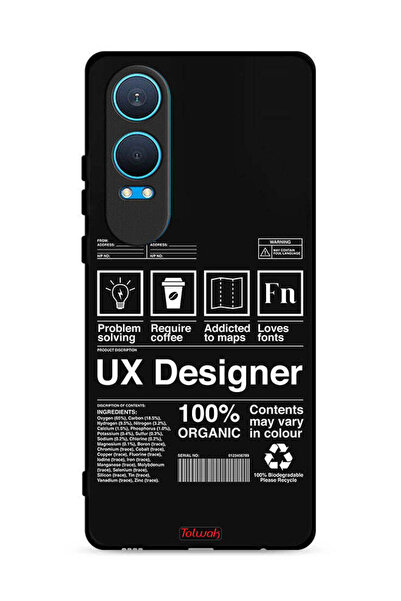 Tolwak OnePlus Nord CE4 Lite 5G Protective Case Cover Ux Designer Sticker