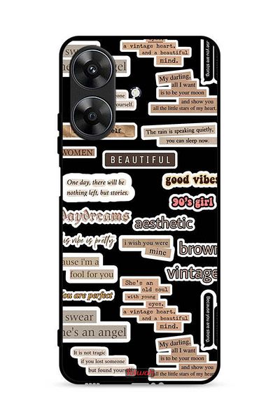 Tolwak Realme Note 60 4G Protective Case Cover Beautiful Quotes Stickers
