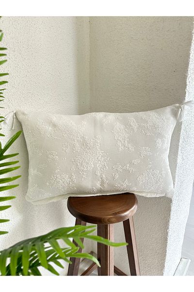 Decamor home Husă de pernă albă din bumbac cu model de ciocuri de colț Model1