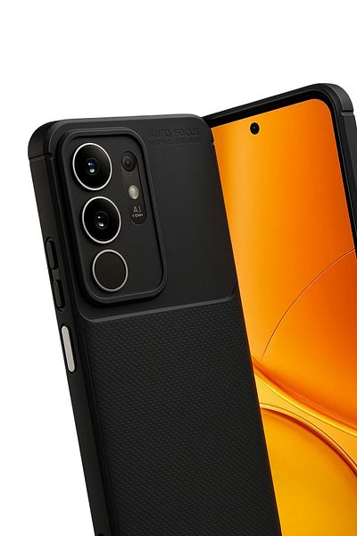 m.tk moveteck حافظة Vivo Y29s مع كاميرا محمية بنمط الكربون، غطاء سيليكون طويل الأمد مقاوم للانبهار