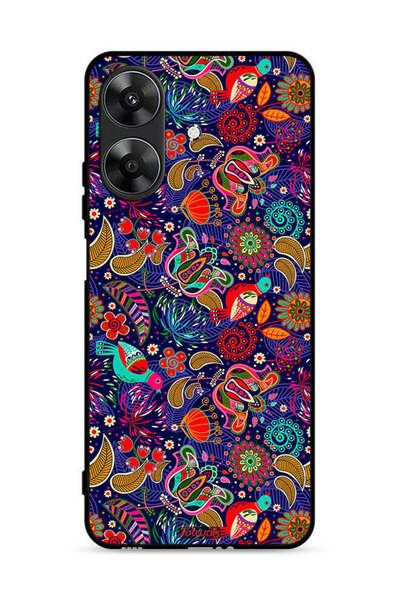 Tolwak غطاء حماية لهاتف Realme Note 60 4G بنقشة أوراق طيور ملونة وزهور