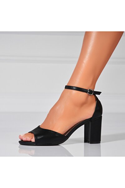 Joana Sandale dama cu Toc Negre din Piele Ecologica Donya