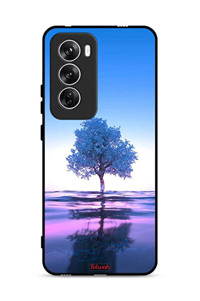 Tolwak غطاء حماية لهاتف Oppo Reno12 5G بتصميم شجرة نيون وانعكاس مائي فني رقمي
