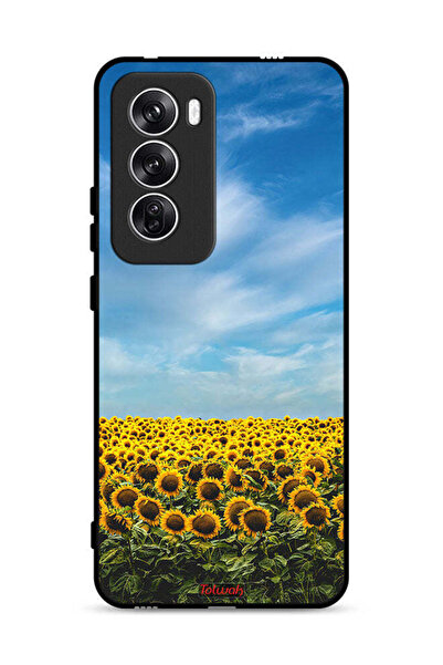 Tolwak غطاء حماية لهاتف Oppo Reno12 5G بطبعة عباد الشمس تحت السماء