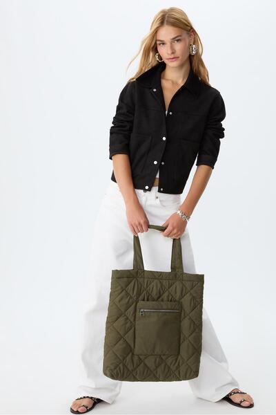 Stradivarius Reversible padded shopper bag