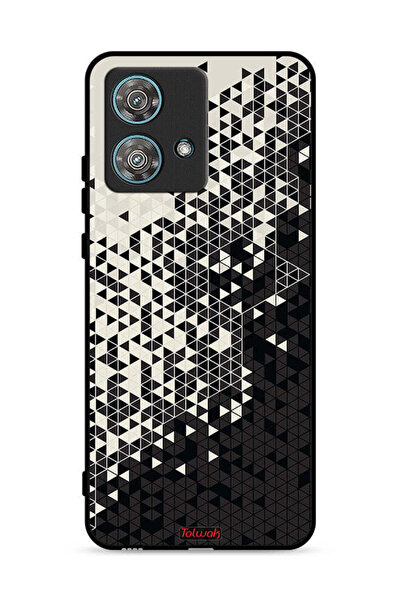 Tolwak غطاء حماية لهاتف موتورولا إيدج 40 نيو 5G بنمط مثلث فني رقمي