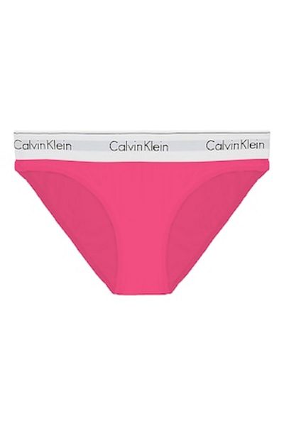 Calvin Klein , Chiloți de damă din amestec de bumbac și modal, alb, roz, L