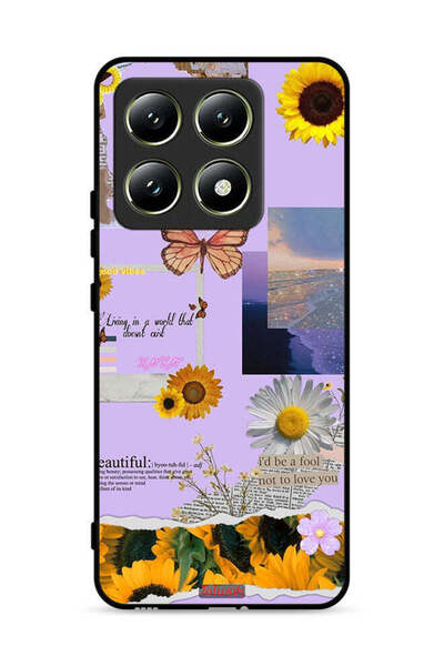 Tolwak Xiaomi 14T 5G Protective Case Cover Beautiful Sunflower Stickers