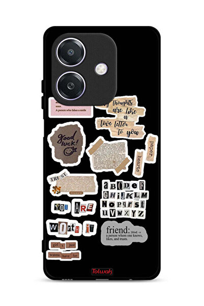 Tolwak غطاء حماية لهاتف Oppo A3 5G، ملصقات اقتباسات الحظ السعيد