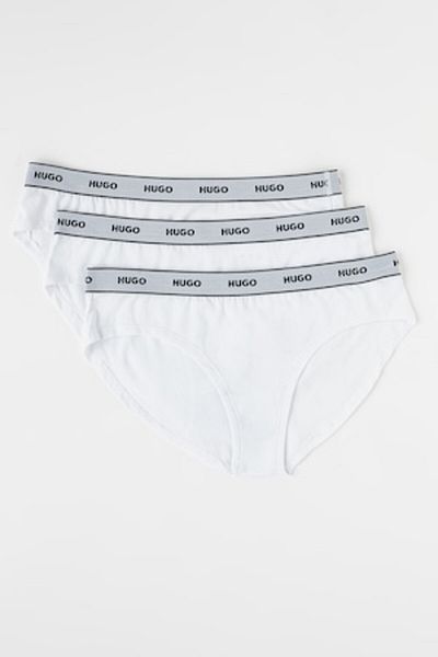 HUGO , Set de chiloți cu bandă cu logo în talie - 3 perechi, Alb, XS