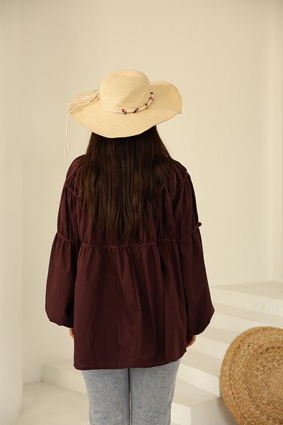 Vegove Daisy Flower Tunic Bitter Brown