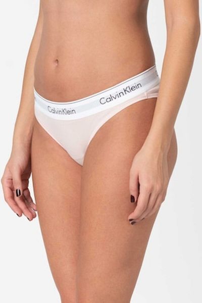 Calvin Klein , Chiloți brazilieni pentru femei din bumbac și modal, albi, roz pastel, mărimea M